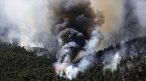 Atina yakınlarında 5 gündür devam eden orman yangınını söndürme çalışmaları sürüyor