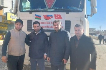 Azerbaycan’dan gelen 4 yardım tırı Adıyaman’a ulaştı
