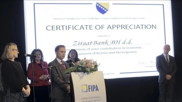 "Bosna Hersek'in En Başarılı Yabancı Yatırımı" ödülü Ziraat Bankasına verildi