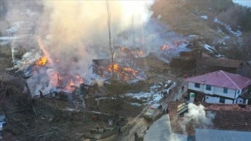 Kastamonu'da bir köyde çıkan yangında 15 ev kullanılamaz hale geldi