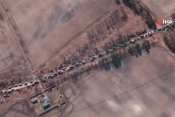 Kiev'e ilerleyen 64 kilometrelik Rus askeri konvoyu görüntülendi