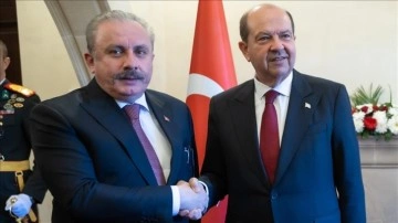 TBMM Başkanı Mustafa Şentop KKTC Cumhurbaşkanı Ersin Tatar ile bir araya geldi